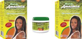Divina Dama Amazonia Castanho Escuro Hene em Po 02x200gr + Creme Branco 500gr Incolor