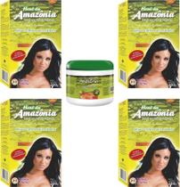 Divina Dama Amazonia Preto Azulado Hene em Po 01x200gr + Creme Branco 01x500gr Incolor