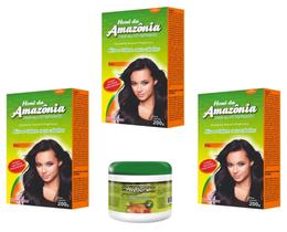 Divina Dama Amazonia Preto Natural Hene em Po 01x200gr + Creme Branco 01x500gr Incolor