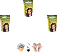 Divina Dama Hene em Gel Preto Medio 03x180gr Amazonia Pouch + Kit Incolor 51