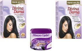 Divina Dama Incolor Hene Em Po 02x50gr+mascara 500gr incolor - DIVINA DAMA JABORANDI