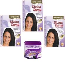 Divina Dama Incolor Hene Em Po 03x50gr+mascara 500gr incolor - DIVINA DAMA JABORANDI