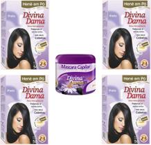 Divina Dama Incolor Hene Em Po 04x50gr+mascara 500gr incolor - DIVINA DAMA JABORANDI