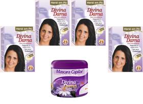 Divina Dama Incolor Hene Em Po 04x50gr+mascara 500gr incolor - DIVINA DAMA JABORANDI Divina Dama Incolor Hene Em Po 04x50gr+mascara 500gr incolor - DIVINA DAMA JABORANDI