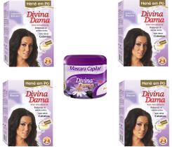 Divina Dama Incolor Hene Em Po 04x50gr+mascara 500gr incolor - DIVINA DAMA JABORANDI Divina Dama Incolor Hene Em Po 04x50gr+mascara 500gr incolor - DIVINA DAMA JABORANDI