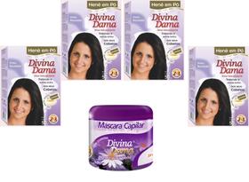 Divina Dama Incolor Hene Em Po 04x50gr+mascara 500gr incolor - DIVINA DAMA JABORANDI