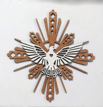 Divino Espírito Santo 30cm em MDF cru e branco Divino Espírito Santo 30cm em MDF cru e branco