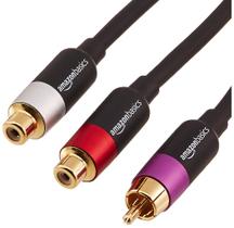 Divisor de adaptador RCA Y Amazon Basics 30,4 cm com 2 fêmeas e 1 macho