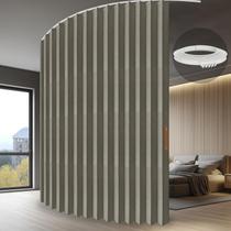 Divisor de Ambiente Jilron Dobrável Estilo Sanfona Blackout 254x274cm