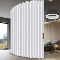Divisor de Ambiente Sanfona Suspenso JILRON com Sistema de Trilho - Cortina de Divisão para Teto, Instalação Simples (Branco 180" L x 96" A - Pacote com 1)