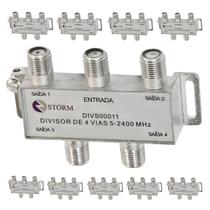 Divisor De Antena 1x4 5-2400mhz Satelite Storm 10 Unidades F108 Divisor De Antena 1x4 5-2400mhz Satelite Storm 10 Unidades F108