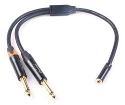 Divisor de cabo de 3,5 mm para divisor Y duplo de 6,35 mm de 30 cm