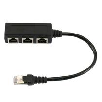 Divisor de Cabo RJ45 Ethernet - 1 Macho para 3 Fêmeas