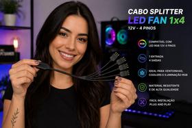 Divisor De Conexão 1x4 Coolers Gabinete 4 Pinos Cabo Splitter Led Fan Extensão 30cm Gamer Modding Pc Divisor De Conexão 1x4 Coolers Gabinete 4 Pinos Cabo Splitter Led Fan Extensão 30cm Gamer Modding Pc