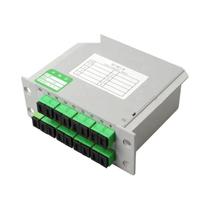 Divisor de fibra óptica 1-2 1-4 1-8 1-16 SC APC Caixa de cassete Tipo plug-in Divisor óptico