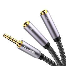 Divisor de fones de ouvido, DUKABEL Strong Trançado &amp Dourado 3.5mm Áudio Estéreo Y Cabo divisor 4-Pole Masculino para 2-Female Port Audio Audio Stereo Cable Dual Headphone Jack Adapter -DuKabel Top Series