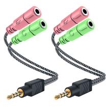 Divisor de microfone para fone de ouvido MillSo Adaptador de fone de ouvido de 3,5 mm pacote com 2