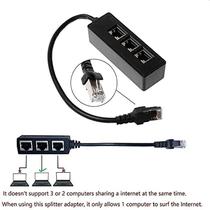 Divisor de Rede Ethernet RJ45 - Extensor de 1 para 3 Portas