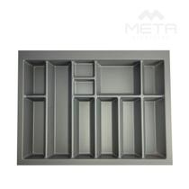 Divisor de talheres Linea organizador p gavetas prata fosco