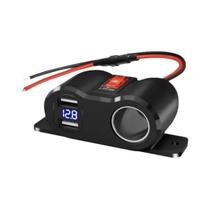 Divisor De Tomada De Isqueiro 120W 12V Para Carro, RV, Barco, Moto, Caminhão, ATV Com Voltímetro LED Divisor De Tomada De Isqueiro 120W 12V Para Carro, RV, Barco, Moto, Caminhão, ATV Com Voltímetro LED