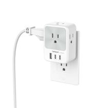 Divisor de tomada de parede USB com vários plugues TESSAN Surge Protector Divisor de tomada de parede USB com vários plugues TESSAN Surge Protector