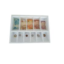 Divisor dinheiro cedulas moedas gaveta porta notas pn07 branco resistente - LEPLAST
