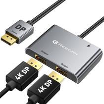 Divisor DisplayPort Reborn 4K@60Hz 1 entrada para 2 saídas Dual DP