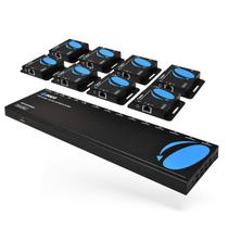 Divisor extensor HDMI OREI 4K 1x8 sobre cabo CAT 6/7 de 165 pés