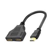 Divisor HDMI 1 Em 2 Saídas Adaptador 1080P Macho Para 2 Fêmeas Para PC Laptop TV Box