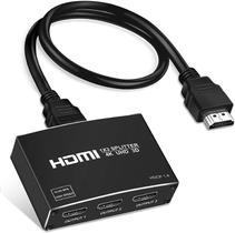 Divisor HDMI 4K 1 Entrada 3 Saídas, Suporte 4Kx2K, 1080P, 3D, HDR, DTS/Dolby-TrueHD, cabo HDMI incluído.