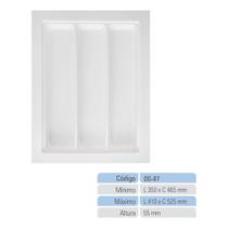Divisor Organizador Talheres Gaveta Cozinha 3 Divisórias Branco OG-87 Divisor Organizador Talheres Gaveta Cozinha 3 Divisórias Branco OG-87