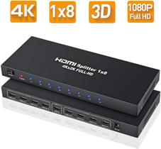 Divisor Sinal Hdmi 2.0 1X8 4K 3840 X 2160 Splitter 8 Saidas