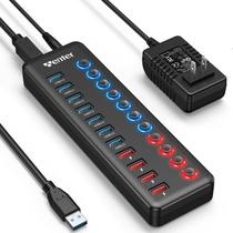 Divisor USB 3.0 Hub Wenter de 11 portas com 7 dados e 4 carregamentos