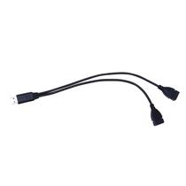Divisor USB, Cabo carregador splitter USB 2.0 Y Y 1 Masculino a 2 Adaptador de extensão do cabo de alimentação feminino para carro / laptop - Preto