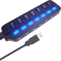 Divisor USB Hub 3.0 Likorlove de 7 portas com interruptores liga/desliga