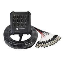 Divisor XLR de 8 canais Snake Cable PRORECK de 15 m para estúdio ao vivo Divisor XLR de 8 canais Snake Cable PRORECK de 15 m para estúdio ao vivo