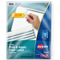 Divisores de abas Avery 12 para 3 anéis Binder Index Maker, 1 conjunto