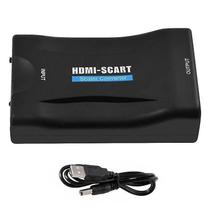 Divisores HDMI comutam adaptador hdmi para scart hd conversor de áudio e vídeo de luxo cabo usb para tv dvd hdtv