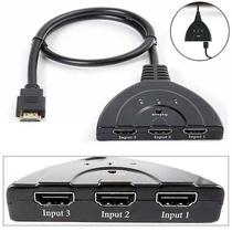 Divisores HDMI comutam porta hdmi macho para fêmea 3 entrada 1 saída divisor conversor adaptador de cabo 1080p