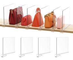Divisores para Repisas HBlife de Acrílico Transparente de 12 pulgadas de Alto, Paquete de 4 Divisores para Repisas HBlife de Acrílico Transparente de 12 pulgadas de Alto, Paquete de 4