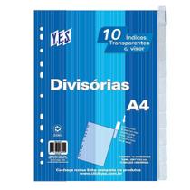 Divisória A4 Yes Com Índices 10 Unidades 10Intba Cristal Divisória A4 Yes Com Índices 10 Unidades 10Intba Cristal