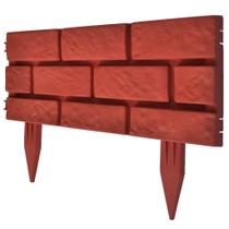 Divisória de gramado vidaXL com design de tijolos 11 peças de 5 m vermelha Divisória de gramado vidaXL com design de tijolos 11 peças de 5 m vermelha