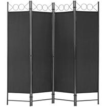 Divisória de quarto PaylessHere, 4 painéis, estrutura de aço de 1,8 m, preta