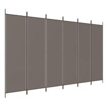 Divisória de quarto vidaXL Antracite de 6 painéis 100% poliéster