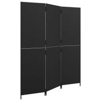 Divisória de quarto VidaXL Black Poly Rattan 3 painéis 150x180cm