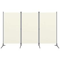 Divisória de quarto vidaXL de 3 painéis Classic Cream White 102,4x70,9cm