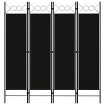 Divisória de quarto VidaXL, divisória independente preta de 4 painéis