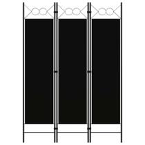Divisória de quarto vidaXL Freestanding com estrutura de ferro de 3 painéis preta Divisória de quarto vidaXL Freestanding com estrutura de ferro de 3 painéis preta