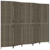 Divisória de quarto vidaXL Grey Poly Rattan 5 painéis 96,5x70,9cm Divisória de quarto vidaXL Grey Poly Rattan 5 painéis 96,5x70,9cm