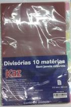 Divisória p/ Fichário 10 Matérias Colorida Kaz